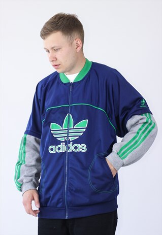 VINTAGE MENS ADIDAS ORIGINALS TRACK TOP BIG LOGO JACKET