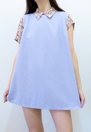 RETRO VINTAGE 60S LILAC PASTEL SLEEVELESS MINI SHIFT DRESS