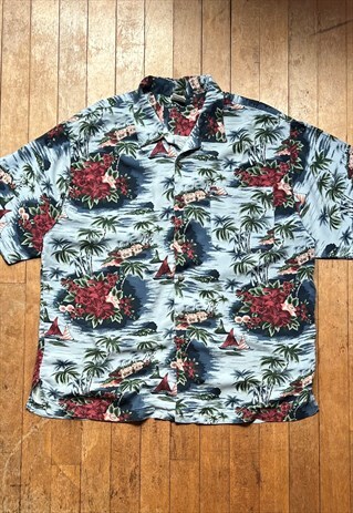 RAINFOREST CAFE BLUE HAWAIIAN SHIRT