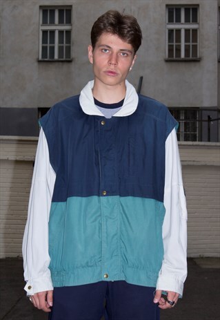 VINTAGE 80S LIGHT WINDBREAKER TRICOLOR