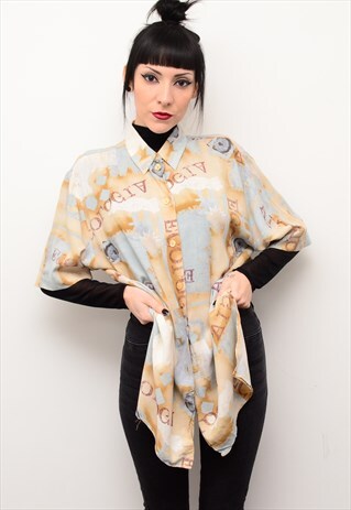 VINTAGE 90'S ABSTRACT INDIE PATTERNED OVERSIZED SHIRT