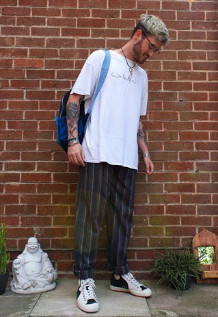 FAIRTRADE RAINBOW STRIPED COTTON FESTIVAL TROUSERS