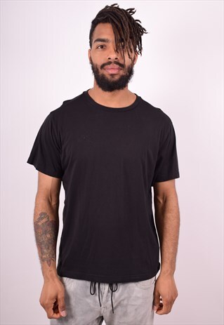 KAPPA MENS VINTAGE T-SHIRT TOP LARGE BLACK 90S