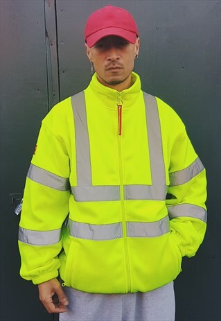FMC OVERSIZED HI VIS FLEECE JACKET NEON YELLOW