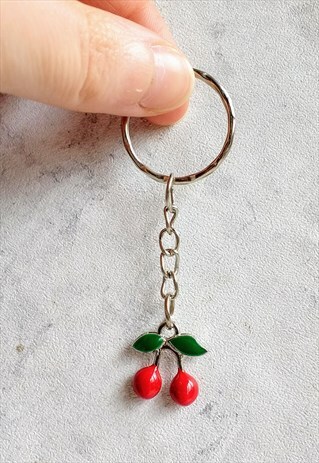 CHERRY POP ENAMEL KEYRING