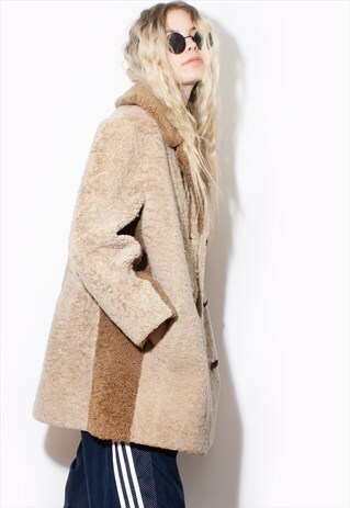 VINTAGE 90'S SHEEPSKIN FLEECE SHEARLING COAT JACKET