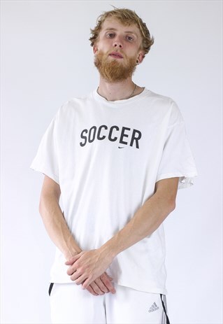 90S VINTAGE MENS NIKE SOCCER BIG LOGO T-SHIRT