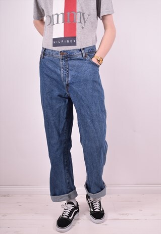 WRANGLER MENS VINTAGE JEANS W40 L32 BLUE 90'S