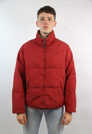 VINTAGE TOMMY HILFIGER RED PUFFER JACKET