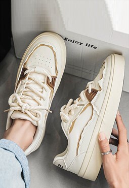Classic sneakers chunky sole skater shoes in cream