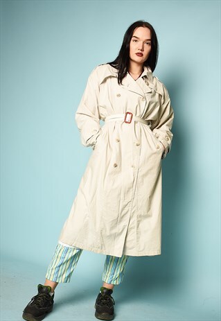 VINTAGE 90S MINIMALIST PARIS CHIC MIDSEASON COAT MAC IN GREY