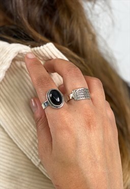 Pharaonic Egyptian Hieroglyphics Ring in Sterling Silver 925