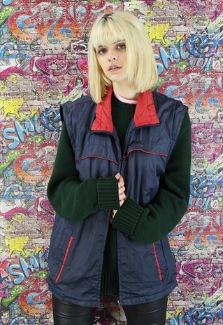 VINTAGE 90S SHELL GILET/WINDBREAKER. UNISEX SPORTSWEAR.