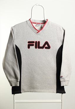 Vintage Fila Script Sweatshirt Grey Black