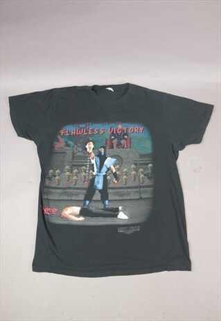 VINTAGE MORTAL COMBAT GRAPHIC T-SHIRT IN BLACK