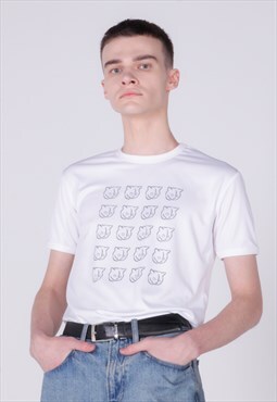 T-shirt With Minimalistic Cat Print "20 Meow"