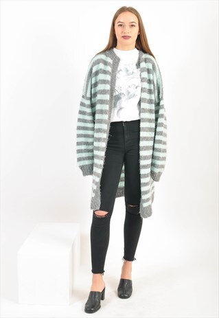 VINTAGE STRIPED MAXI KNITEAR KIMONO