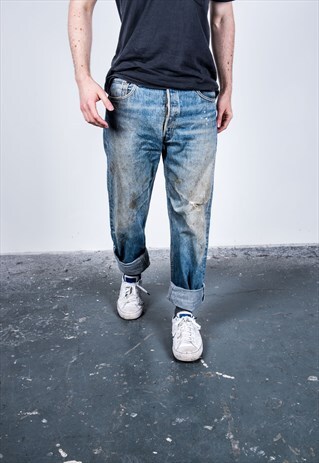 VINTAGE BLUE LEVI'S 501 PAINT JEANS
