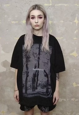 Redemption slogan t-shirt creepy Gothic top grunge tee black