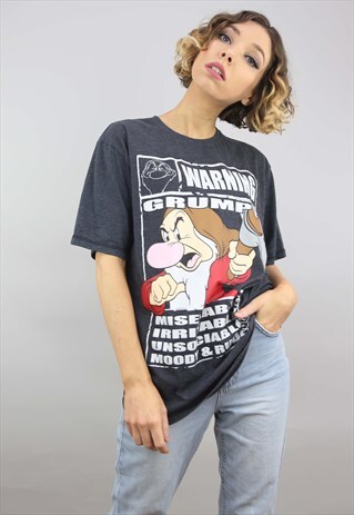 VINTAGE RETRO DISNEY GRUMPY DWARF NOVELTY CARTOON T-SHIRT