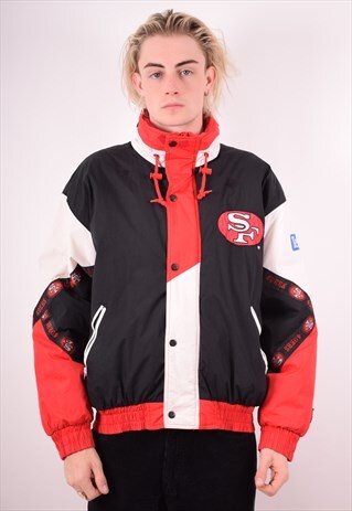MENS VINTAGE SAN FRANCISCO 49ERS JACKET LARGE BLACK 90S