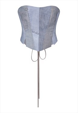 BY.WUZZY Y2K Inside Out Denim Corset from Vintage Levis. 