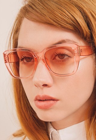 AURORA TRANSPRENT PINK RETRO FASHION SUNGLASSES