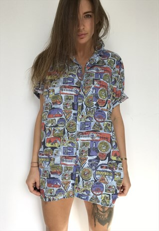 PATTERNED OVERSIZED RETRO VINTAGE UNISEX FESTIVAL SHIRT