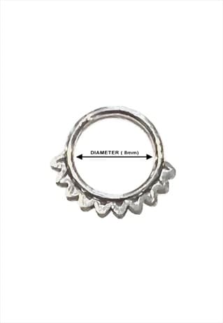 SILVER STEEL ASSORTED HINGED SEGMENT RING 8MM