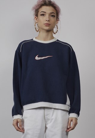 VINTAGE 90'S NIKE LOGO BLUE/WHITE SWEATSHIRT