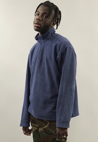 VINTAGE 90'S ADIDAS DARK BLUE ZIP-UP FLEECE
