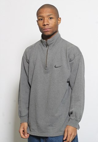 VINTAGE NIKE 1/4 ZIP SWEATSHIRT GREY