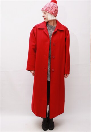 VINTAGE 80' AMAZING RED LONG CLASSIC WINTER COAT