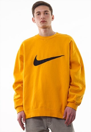 nike yellow crew neck