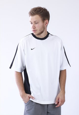 90S VINTAGE MENS NIKE SMALL LOGO JERSEY T-SHIRT