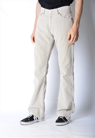 VINTAGE 80S BEIGE CORDUROY FLARES PANTS