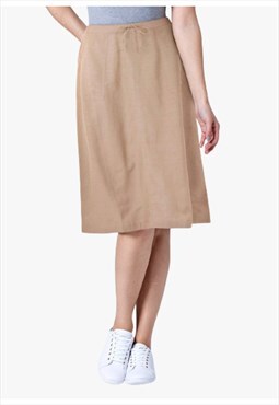 Stone Large Patch Pocket Linen Blend Skirt Midi Short Skirts