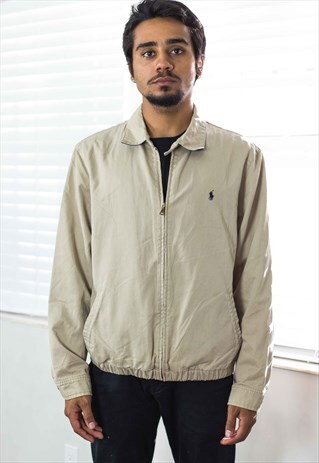 VINTAGE POLO RALPH LAUREN HARRINGTON JACKET LOGO 90S M 26.4