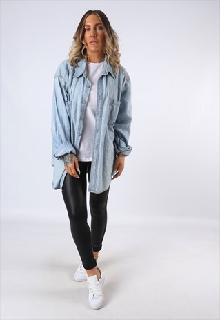 DENIM SHIRT LEVIS OVERSIZED FITTED LONG UK 18 (C5L)
