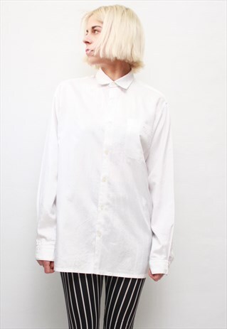 VINTAGE 80' AMAZING ELEGANT CLASSIC WHITE SHIRT