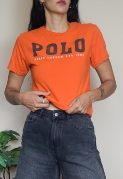 Vintage Polo Ralph Lauren Tshirt Top w Spell Out Logo