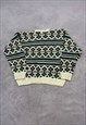 VINTAGE KNITTED JUMPER ABSTRACT PATTERNED KNIT SWEATER