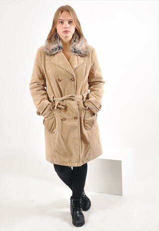 VINTAGE LINED TRENCH CORDUROY COAT