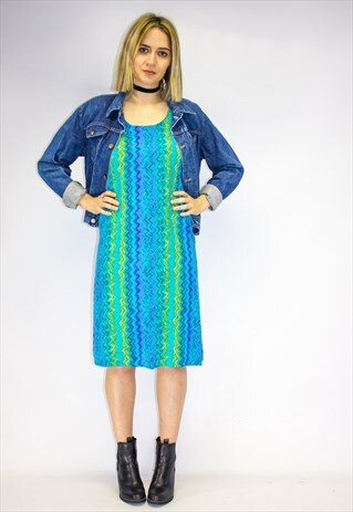 VINTAGE 90'S GRUNGE BLUE DRESS