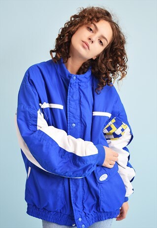 90'S RETRO ATHLEISURE PUFFER OVERSIZED BOMBER JACKET