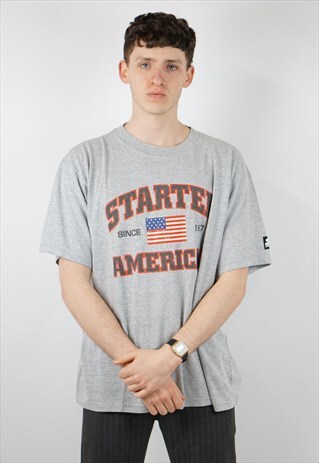 VINTAGE STARTER AMERICA GREY T-SHIRT