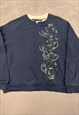 VINTAGE SWEATSHIRT EMBROIDERED FLOWERS PATTERNED JUMPER