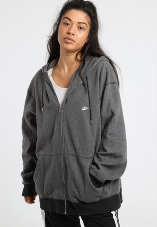 90S NIKE EMBROIDERED LOGO ZIPPED HOODIE