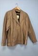 Vintage 80s Leather Jacket Taupe Grey 
