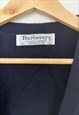 VINTAGE BURBERRY CARDIGAN IN NAVY BLUE WITH RED RHOMBUSES 